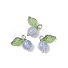 30Pcs 10 Colors Crackle Glass Pendants PALLOY-JF04168-02-3