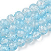 Transparent Crackle Baking Painted Glass Beads Strands DGLA-T003-01B-06-1