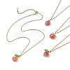 Natural Agate Fruit Pendant Necklaces NJEW-JN05010-1