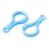 Opaque Solid Color Bulb Shaped Plastic Push Gate Snap Keychain Clasp Findings KY-R006-06-3
