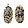 Natural Dalmatian Jasper & Synthetic Turquoise Carved Pendants GG-CBA5963-02C-1