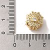 Flower Rack Plating Brass Micro Pave Cubic Zirconia European Beads KK-G511-04D-G-3