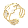 Ion Plating(IP) 304 Stainless Steel Enamel Cuff Finger Rings RJEW-L107-037G-01-1