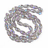 Electroplate Transparent Glass Beads Strands EGLA-N002-35-C01-2