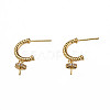 Brass Pave Clear Cubic Zirconia Stud Earring Findings KK-N233-389-6