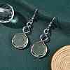 Hexagon Natural Green Aventurine Dangle Earrings EJEW-K298-01P-03-1