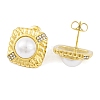 Ion Plating(IP) 304 Stainless Steel Rhinestone Stud Earrings EJEW-A049-15G-2