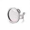 Tarnish Resistant 201 Stainless Steel Cuff Ring Findings STAS-S080-040F-P-3