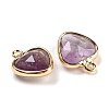 Natural Amethyst Faceted Heart Charms G-Q006-07G-10-2