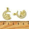 Mother's Day Real 18K Gold Plated Brass Micro Pave Clear Cubic Zirconia Pendants KK-H472-09G-01-3