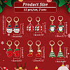 Christmas Alloy Enamel Tree & Gifts Box & Penguin & Snowman & Stocking & Glove Pendant Locking Stitch Markers HJEW-AB00066-2