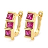 Rack Plating Brass Micro Pave Cubic Zirconia Hoop Earring Findings EJEW-C102-22G-02-1