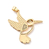 Brass Micro Pave Clear Cubic Zirconia Pendants ZIRC-Z018-09G-B-2