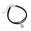 Ocean Alloy Starfish Charm Faux Suede 2-Strand Anklets for Women WGD1C62-01-3