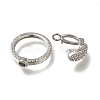 Brass Micro Pave Clear Cubic Zirconia Fold Over Clasps KK-H480-28P-2