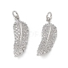 Brass Micro Pave Clear Cubic Zirconia Pendants KK-E068-VB136-2