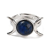 Dyed Natural Lapis Lazuli Adjustable Rings RJEW-K271-01P-11-2