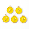 Golden Plated Alloy Enamel Charms ENAM-S118-09P-1