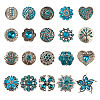 20Pcs Alloy Rhinestone Snap Button BUTT-GO0001-03B-1
