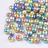 Rainbow ABS Plastic Imitation Pearl Beads OACR-Q174-4mm-07-2
