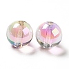 Two Tone UV Plating Rainbow Iridescent Acrylic Beads TACR-D010-03A-06-2