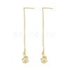 Planet with Star Brass Micro Pave Clear Cubic Zirconia Ear Thread EJEW-H182-07G-4