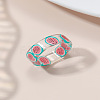 Summer Transparent Resin Fruit Pattern Finger Rings for Women WGF91BA-17-1