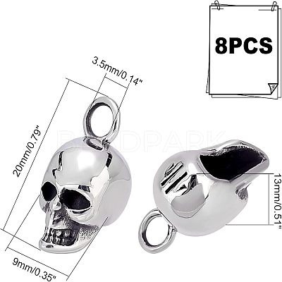 8Pcs 304 Stainless Steel Pendants STAS-UN0037-53-1