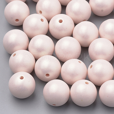 Spray Painted Style Acrylic Beads MACR-T010-10mm-06-1