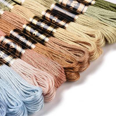 12 Skeins 12 Colors 6-Ply Polyester Embroidery Floss OCOR-M009-01B-16-1