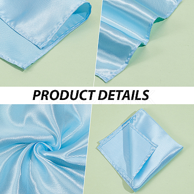 10Pcs 5 Colors Imitation Silk Men's Suit Square Scarf AJEW-CY0002-34B-1