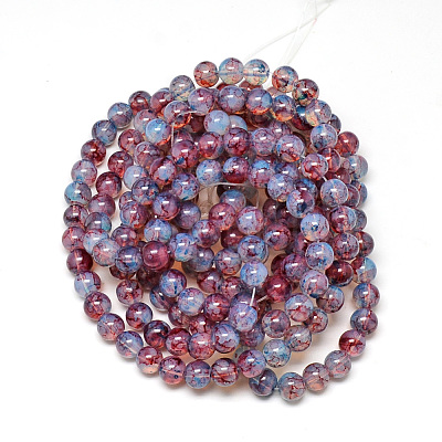 Baking Paint Glass Beads Strands X-DGLA-Q023-6mm-DB69-1