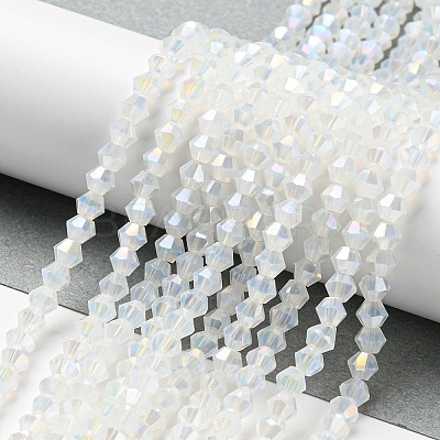 Imitation Jade Electroplate Glass Beads Strands GLAA-F029-J4mm-A05-1
