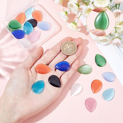 22Pcs 11 Colors Cat Eye Cabochons CE-SC0001-03-1