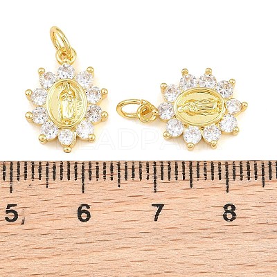 Brass Micro Pave Clear Cubic Zirconia Pendants CU-CBAB3AD-03G-01-1