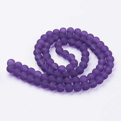 Baking Paint Transparent Glass Bead Strands GLAA-S031-10mm-36-1