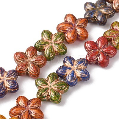 Painted Glass Beads Strands GLAA-B037-12B-12B-1