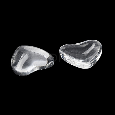 Transparent Glass Heart Cabochons GGLA-R021-16mm-1