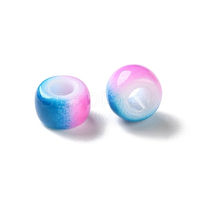 Spray Painted ABS Plastic European Beads KY-G033-02A-07-1