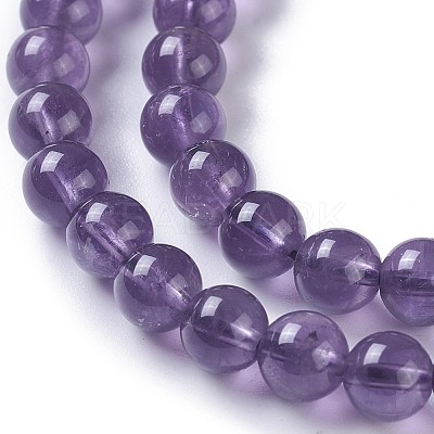Natural Amethyst Beads Strands G-P428-08-6mm-1