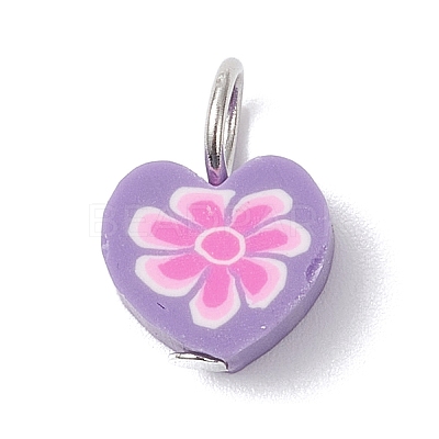 Handmade Polymer Clay Pendants PALLOY-JF04357-01-1