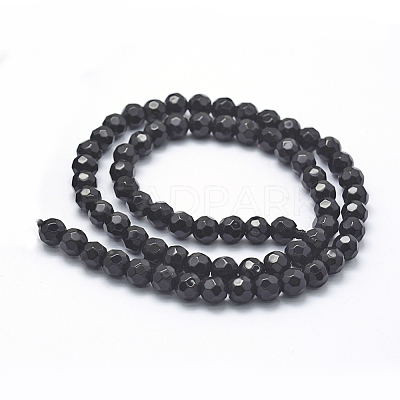 Natural Obsidian Beads Strands G-P335-14-6mm-1
