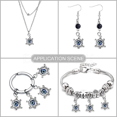 30Pcs Tibetan Style Alloy & Evil Eye Resin Pendants PALLOY-CJ0002-78-1