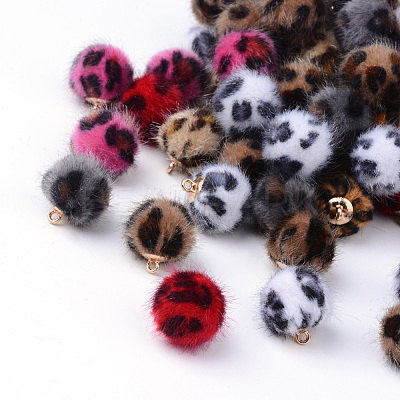 Handmade Plush Cloth Fabric Covered Charms X-WOVE-S082-14mm-M1-1