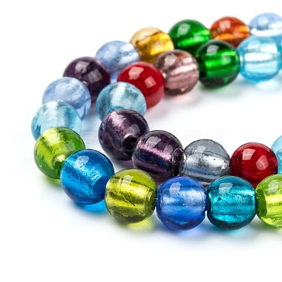 Handmade Silver Foil Glass Beads Strands SL02-1