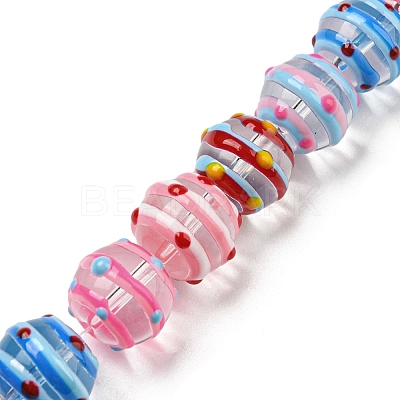 Bumpy Transparent Glass Beads Strands LAMP-R145-09-1