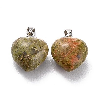 Natural Unakite Pendants G-I311-A29-1