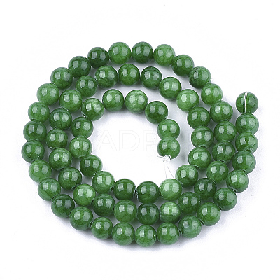 Natural Dyed Yellow Jade Gemstone Bead Strands X-G-R271-10mm-Y13-1