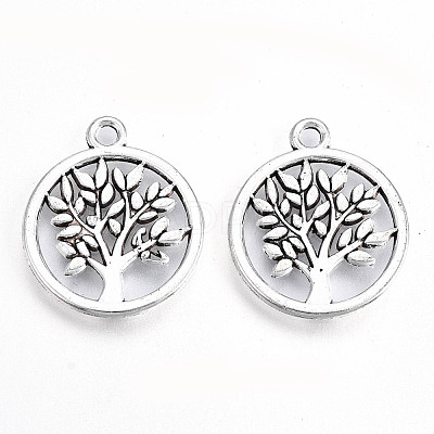 Tibetan Style Alloy Pendants X-TIBE-S323-022AS-RS-1