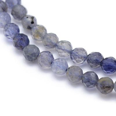 Natural Cordierite/Iolite/Dichroite Beads Strands G-E411-39-3mm-1
